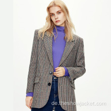 2021 Benutzerdefinierte neue Damen Vintage Plaid Blazer Anzug